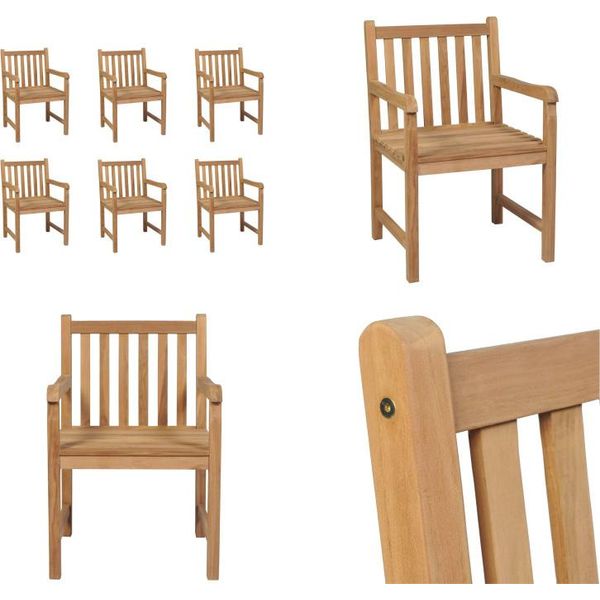 Vidaxl Sedie Da Giardino 6 Pz. Legno Massiccio Di Teak - Sedia Da Giardino - Sedie Da Giardino - Sedia Da Esterno - Sedie Da Esterno-image