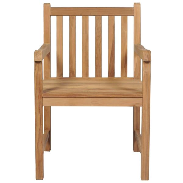 Vidaxl Sedie Da Giardino 8 Pezzi Con Cuscini Grigi In Legno Massiccio Teak - Sedie Da Giardino-image