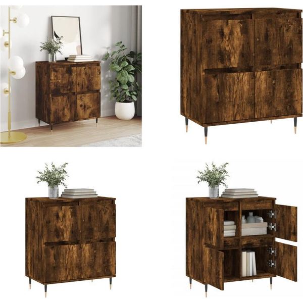Vidaxl Credenza In Rovere Affumicato 60X35X70 Cm Materiale A Base Di Legno - Credenza - Credenze - Cassettiera - Credenza-image
