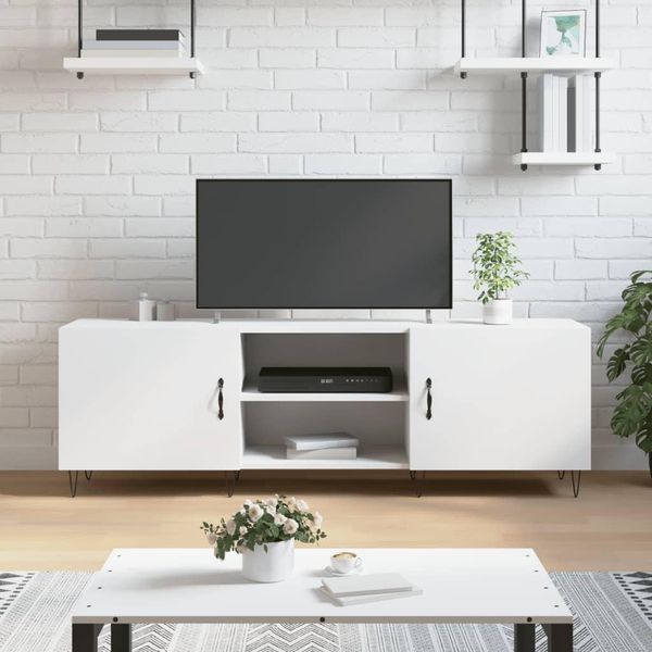 The Living Store Mobile Tv Bianco 150X30X50 Cm Materiale Legno-image