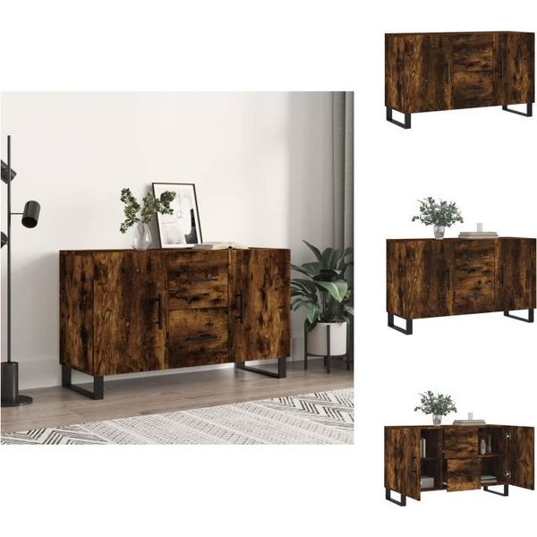 Vidaxl Credenza Rovere Fumé 100X36X60 Cm Materiale A Base Di Legno - Credenze-image