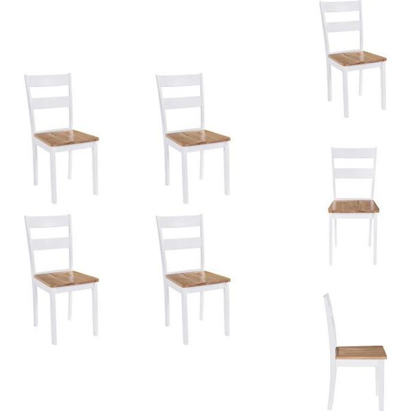 Vidaxl Sedie Da Pranzo 4 Pz. Legno Di Gomma Bianco In Legno Massiccio - Sedie Da Pranzo-image