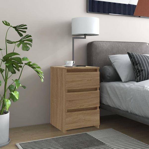 The Living Store Comodini 2 Pezzi Rovere Sonoma 40X35X62,5 Cm Materiale In Legno-image