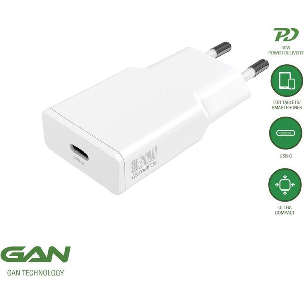 4Smarts 541124 Caricatore Per Dispositivi Mobili Smartphone Bianco Carica Rapida Ac In Casa (541124)-image