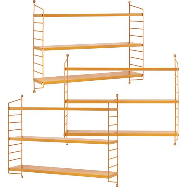 Set Di 3 Mensole A Muro Modulari 'SträNgnäS' In Acciaio 50 X 60 X 15 Cm Arancione-image