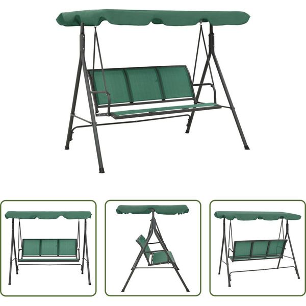 The Living Store Hollywood Swing Verde 170 Cm Textilene E Acciaio-image