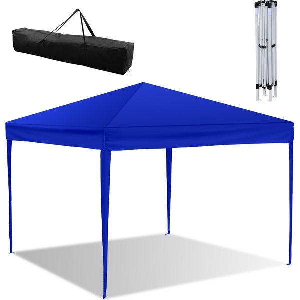 Hengda Gazebo Pieghevole, Tendone Impermeabile, Gazebo Per Feste Con Protezione Uv, Gazebo Da Giardino Per Feste In Terrazza, Gazebo Pieghevole 3X3M Senza Lati Blu-image
