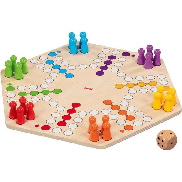 Gioco Ludo In Legno Goki - Classico Gioco Da Tavolo Per 6 Giocatori-image