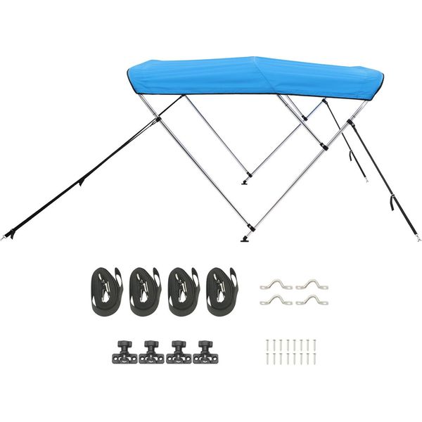 Succebuy Bimini Top Barca Tettuccio Parasole Blu 3 Archi 216-229 Cm-image