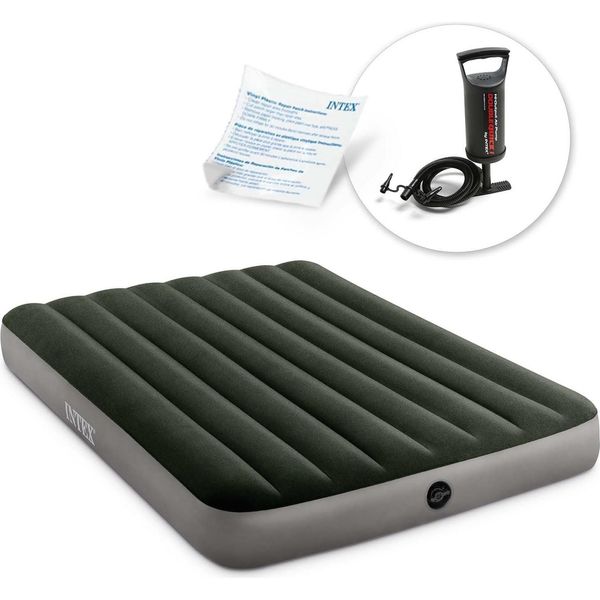 Materasso Gonfiabile 191X137X25 Cm Con Pompa A Pistone Intex 664108-image