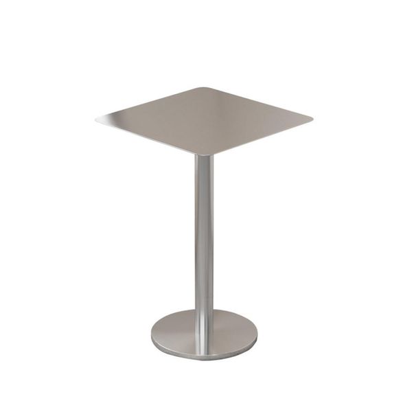 Tavolo Bistrot Commerciale In Acciaio Inox - Arredamento Per Bar, Caffè, Ristorante - Tavolo Robusto In Acciaio Inox, Tavolo 50X50X75Cm【Bxg-Bf50】-image