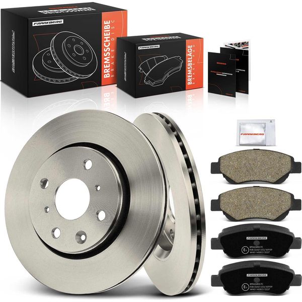Frankberg 2X Dischi Freno 4X Pastiglie Freno Asse Anteriore Per CitroëN C1 C1 Ii Peugeot 107 108 Toyota Aygo-image