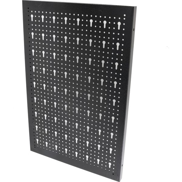 Botle® Pannello Portautensili 40X60 Cm: Pannello Singolo In Metallo Perforato Verticalmente, Verniciato A Polvere Nero, Robusto Pannello Da Parete Per Officina E Garage-image