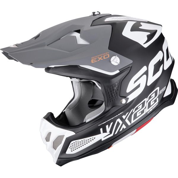Casco Da Motocross Scorpion VX-22 Air Updown, Nero/Bianco/Grigio, M (57/58)-image