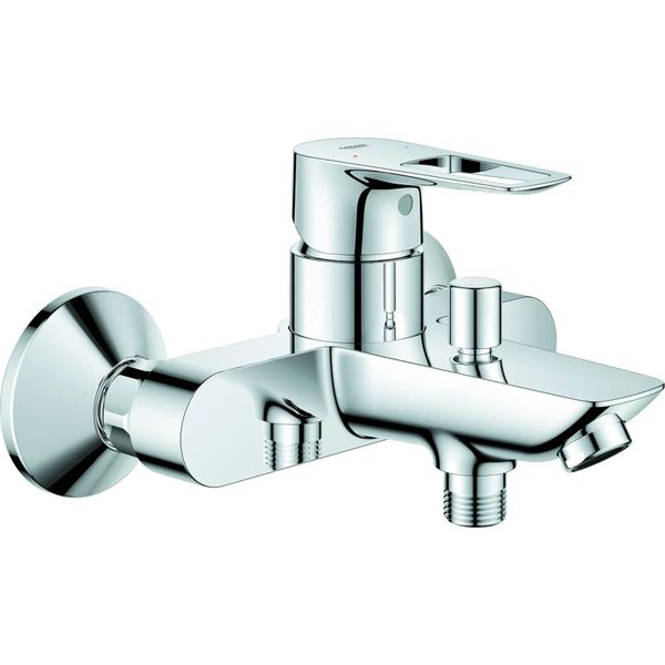 Miscelatore Monocomando Per Vasca Grohe Bauloop 23602_1, Montaggio A Parete, Con Limitatore Di Temperatura, Raccordi A S, A Sicurezza Intrinseca, Cromato-image
