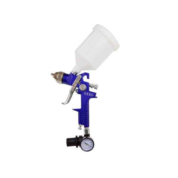 Geko Pistola A Spruzzo Hvlp Con Manometro, Contenitore Da 0,6 L E Ugello Da 1,4 Mm G01182-image