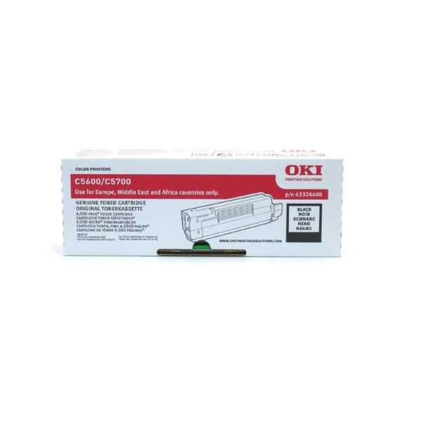 Oki - Tonerpatrone - 1 X Schwarz - 6000 Seiten - FüR C5600Dn, 5600N, 5700Dn, 5700N (43324408)-image