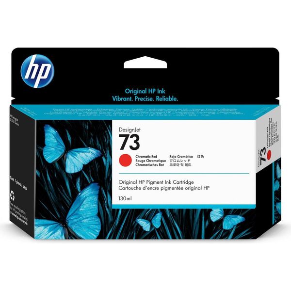 Hp Cartuccia Inchiostro Rosso Cromatico Designjet 73 - 130 Ml - Inchiostro A Base Di Pigmento - 130 Ml - 1 Pz-image