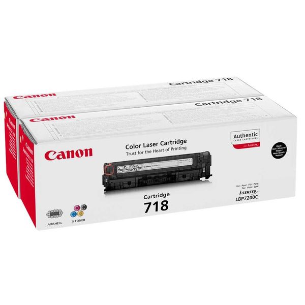Canon Toner 718 - Doppelpack - Schwarz - KapazitäT: 2X 3.400 Seiten (2662B005)-image