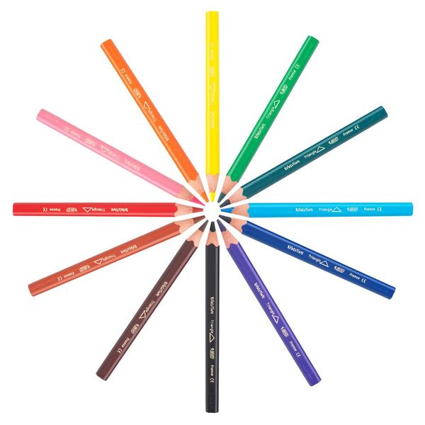 Bic® 82973511 Matita Colorata Kids Ecolutions Evolution Triangle - Confezione In Cartone Da 12 Colori Assortiti-image