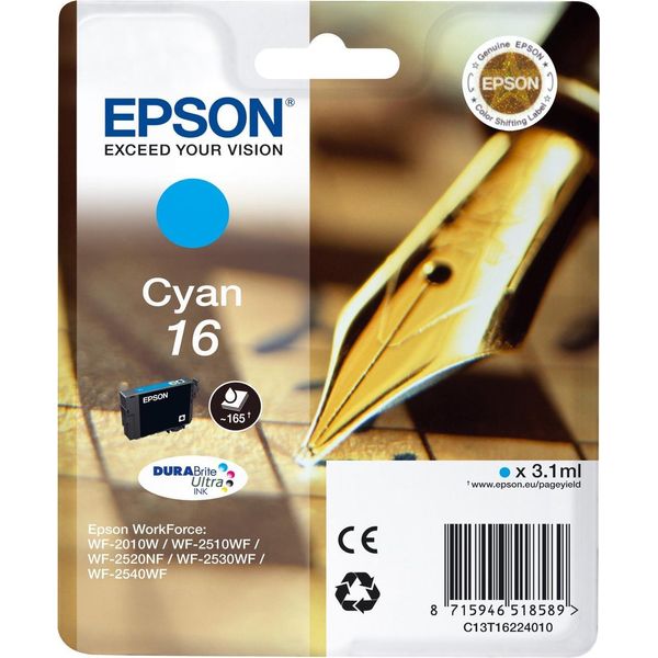 Epson C13T16224012 Epson Tinte N.16 FüR Epson Workforce 2010/2510, Cyan-image