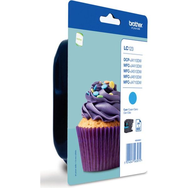 Brother LC123YBP Cartuccia Brother LC-123YBP Ciano Blister 600 Pagine-image