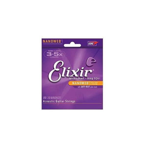 Elixir Strings 11027 Corda Per Strumenti Musicali Acustico 6 Pz Acciaio Chitarra-image