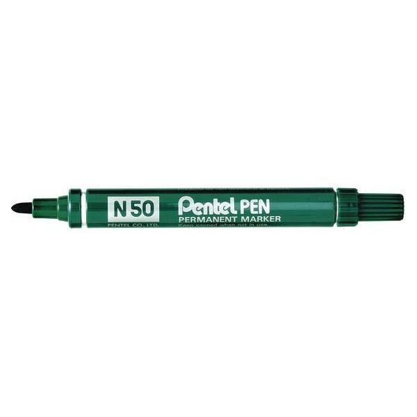 Pentel N 50 Marcatore Permanente Tipo Di Punta Verde 12 Pz-image