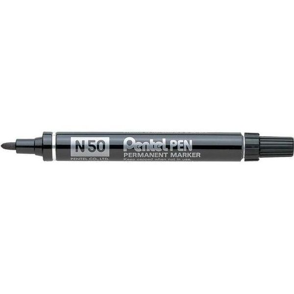 Pentel N 50 Marcatore Permanente Tipo Di Punta Nero 12 Pz-image