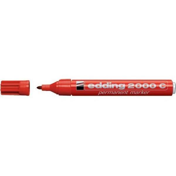 Edding 4-2000C 002 Marcatore Permanente Punta Smussata Rosso 10 Pz-image