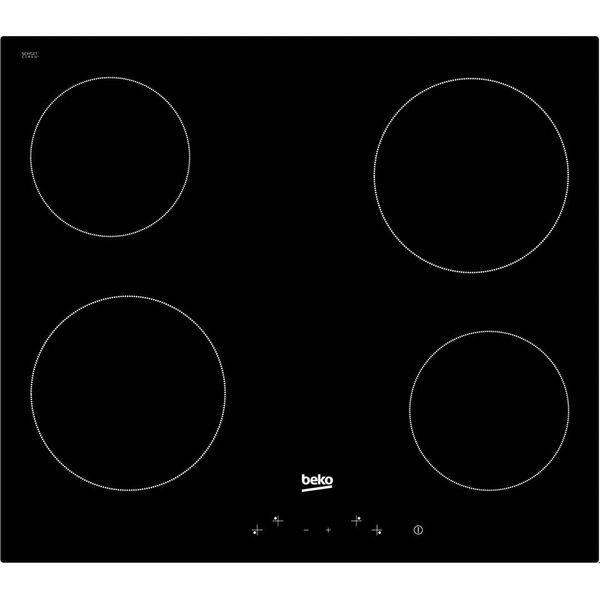 Beko Hic 64400 E Piano Cottura Nero Integrato Da 60 Cm In Ceramica A 4 Zone-image