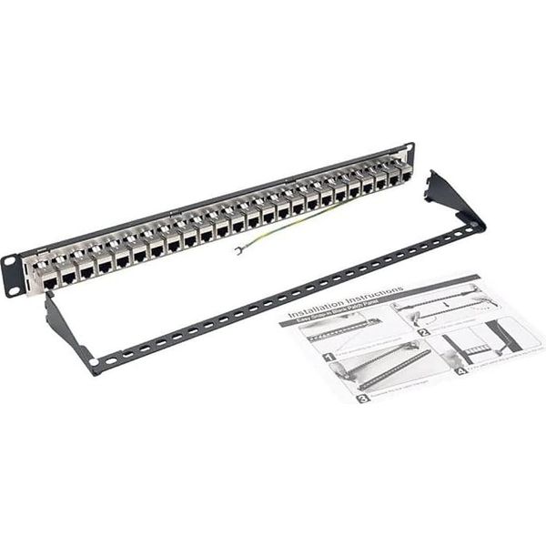 Tripp Lite N254-024-SH 24 Porte 1U Rack Mount Stp Schermate Cat6 /Cat5 Feed-Through Patch Panel, RJ45 Ethernet, Taa-image