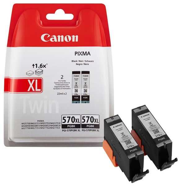 Canon PGI-570PGBK Xl Confezione Doppia - 2 Pezzi - 22 Ml-image
