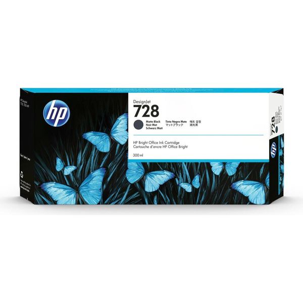 Hp Cartuccia Inchiostro Nero Opaco Designjet 728 - 300 Ml - Inchiostro A Base Di Pigmento - 300 Ml - 1 Pz-image