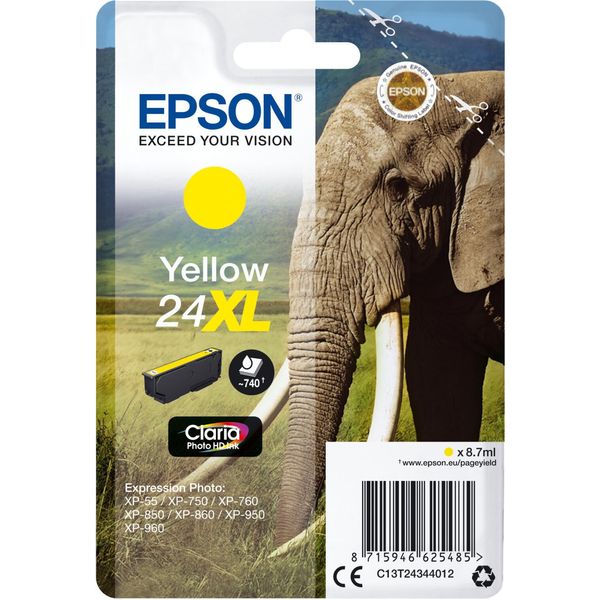 Epson Elephant C13T24344022 Cartuccia D'inchiostro 1 Pz Originale Giallo-image