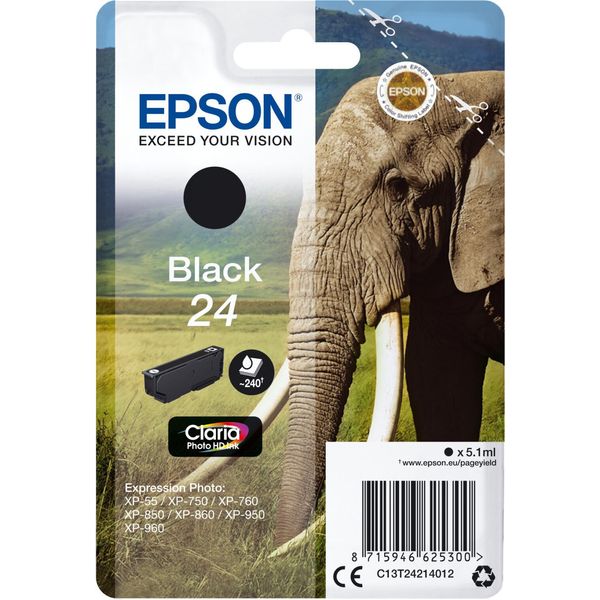 Epson Elephant Singlepack 24 Cartuccia D'inchiostro 1 Pz Originale-image
