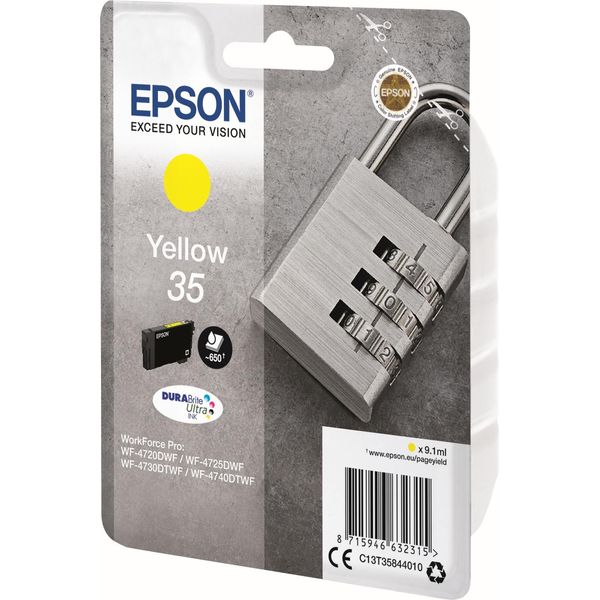 Epson Padlock Singlepack Yellow 35 Durabrite Ultra Ink - Resa Standard - Inchiostro A Base Di Pigmento - 9,1 Ml - 650 Pagine - 1 Pz-image