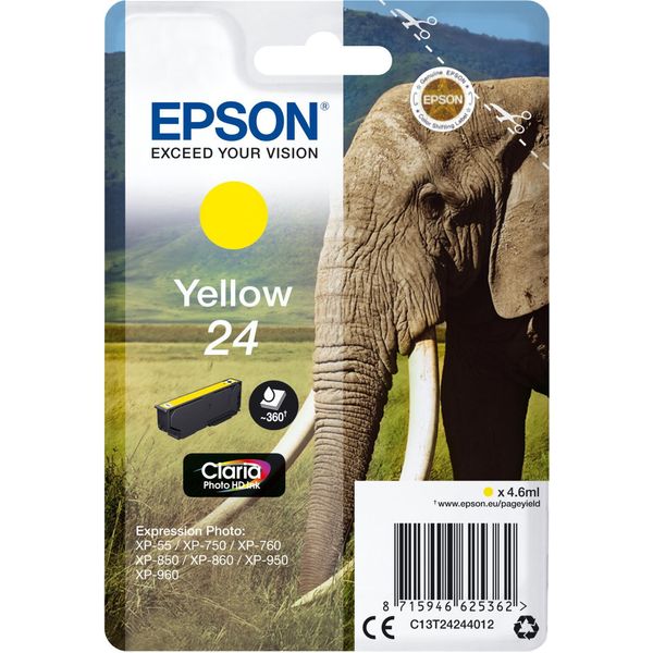 Epson Elephant C13T24244022 Cartuccia D'inchiostro 1 Pz Originale Giallo-image
