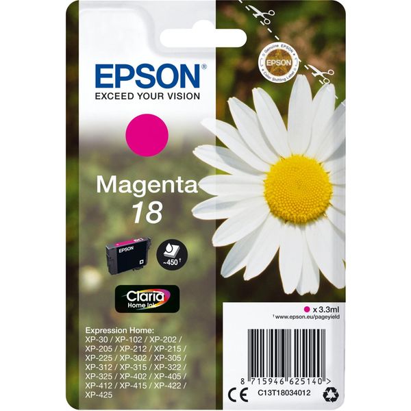Epson Daisy C13T18034022 Cartuccia Margherita Originale Magenta-image