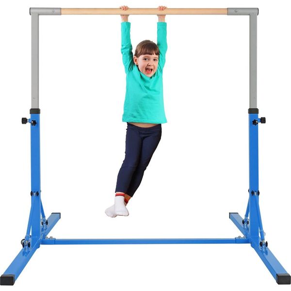 Barra Orizzontale Per Ginnastica Costway, Barra Orizzontale Per Ginnastica Regolabile In Altezza, Barra Orizzontale, Sistema Di Barre Orizzontali, Attrezzatura Per L'allenamento, Barra Per Esercizi Al Chiuso, Allenamento Domestico Blu-image
