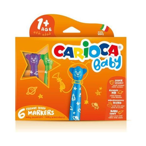 Carioca Teddy Marker 1+ Marcatore Extra Grassetto Multicolore 6 Pz-image