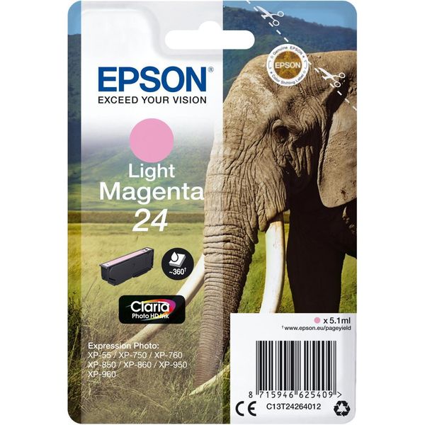 Epson Elephant C13T24264022 Cartuccia D'inchiostro 1 Pz Originale Magenta Chiaro-image