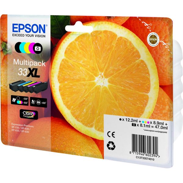 Epson Oranges C13T33574021 Cartuccia D'inchiostro 1 Pz Originale Resa Elevata (Xl) Nero, Nero Per Foto, Ciano, Magenta, Giallo-image