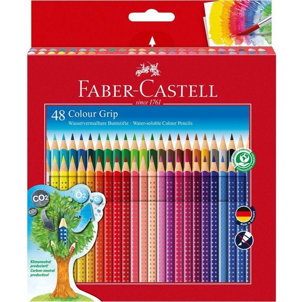 Faber-Castell 112449 Matita Colorata Colour Grip - 48 Colori, Scatola Di Cartone-image