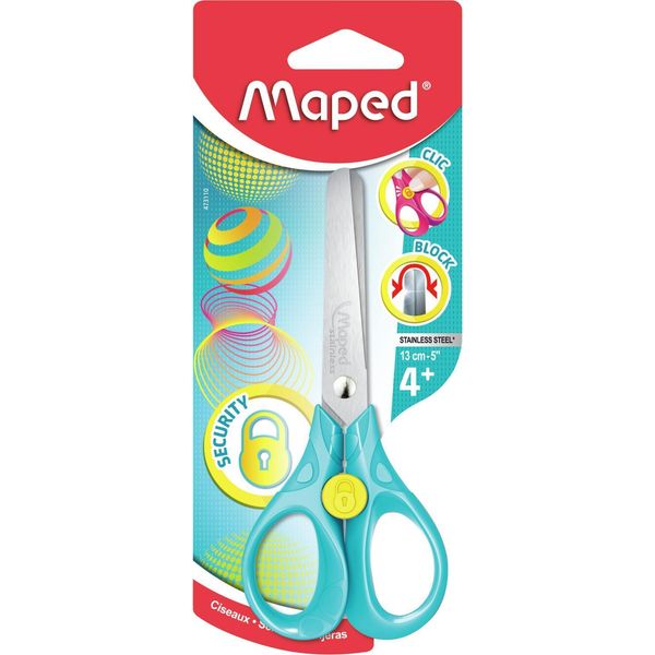 Maped 473110 Forbici Da Cancelleria Forbici Per Attività Manuali Taglio A Zig Zag Acciaio Inossidabile, Turchese, Giallo-image