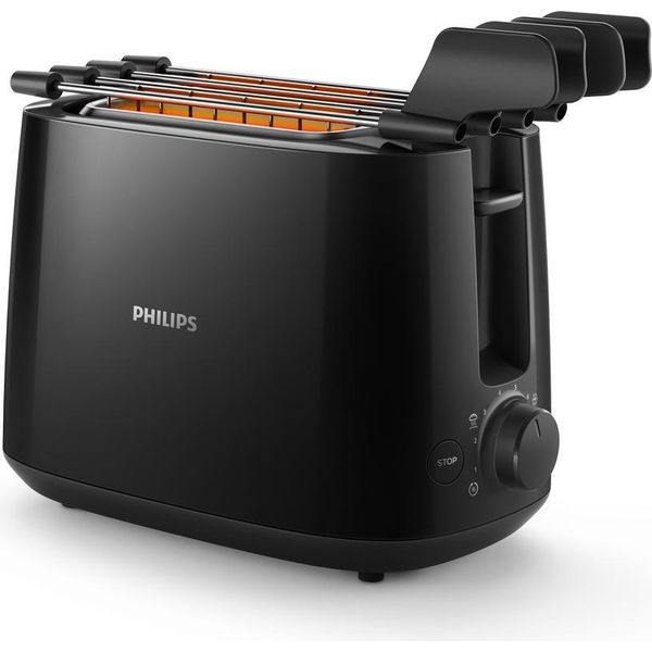 Philips | Tostapane Daily Collection | HD2583/90 | Numero Di Slot 2 | Materiale Dell'alloggiamento Plastica | Nero-image