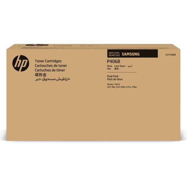 Samsung CLT-P406B 2-Pack Black Original Toner Cartridge Cartuccia Toner 2 Pz Originale-image