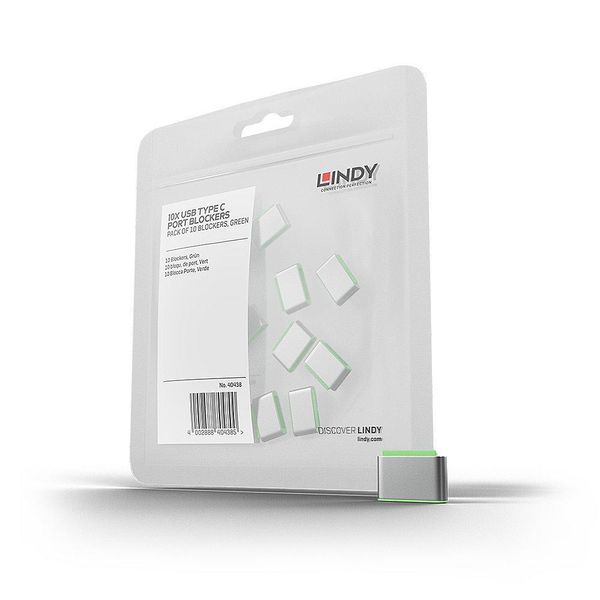 Lindy 40438 Lindy Blocco Porta Usb Tipo C Verde 10 Pezzi-image