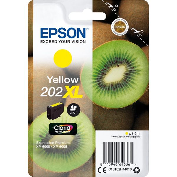 Epson C13T02H44020 Kiwi 202XL Cartuccia D'inchiostro 1 Pz Originale Resa Elevata (Xl) Giallo-image