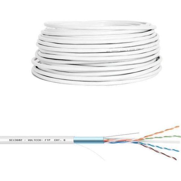 Vultech Matassa Lan Cavo Di Rete 50M Cat. 6 Ftp Bianco-image